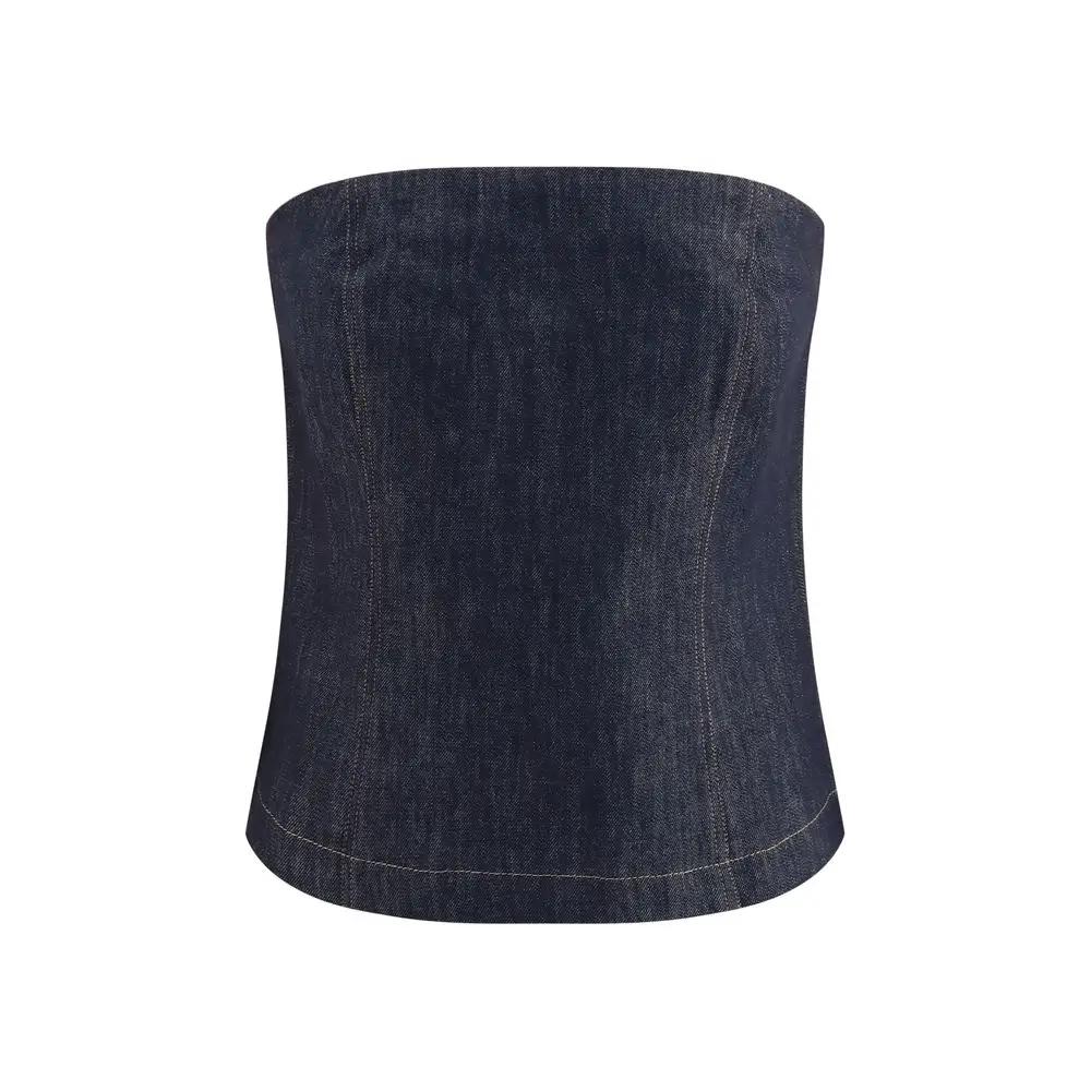 Brunello Cucinelli Brunello Cucinelli Blue Cotton Bodysuit