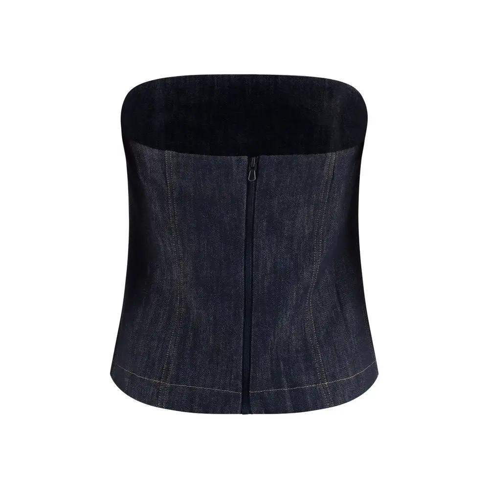 Brunello Cucinelli Brunello Cucinelli Blue Cotton Bodysuit