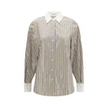Brunello Cucinelli Brunello Cucinelli Beige Cotton Pattern Shirt
