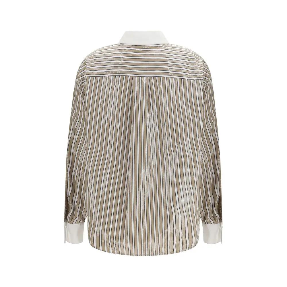 Brunello Cucinelli Brunello Cucinelli Beige Cotton Pattern Shirt