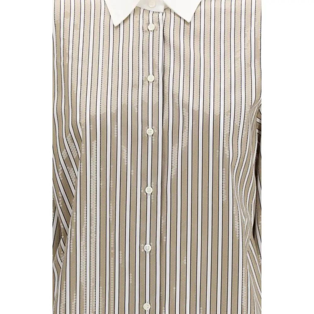Brunello Cucinelli Brunello Cucinelli Beige Cotton Pattern Shirt