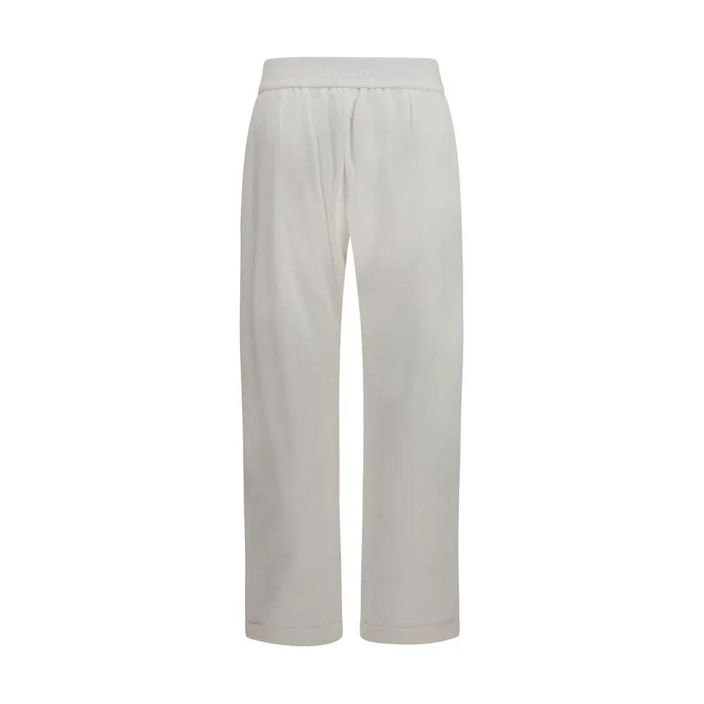 Brunello Cucinelli Brunello Cucinelli White Cotton Athletic Pants