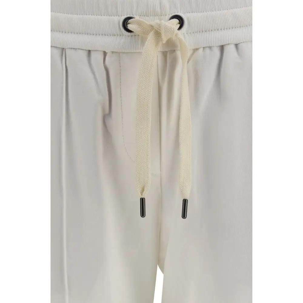 Brunello Cucinelli Brunello Cucinelli White Cotton Athletic Pants