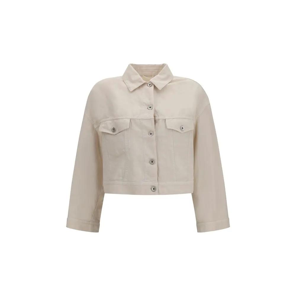 Brunello Cucinelli Brunello Cucinelli White Cotton Denim Jacket