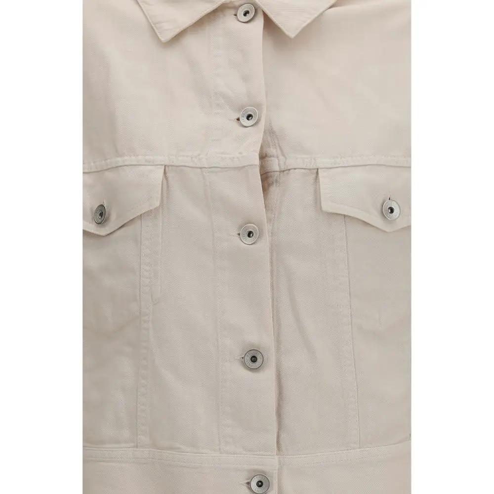 Brunello Cucinelli Brunello Cucinelli White Cotton Denim Jacket