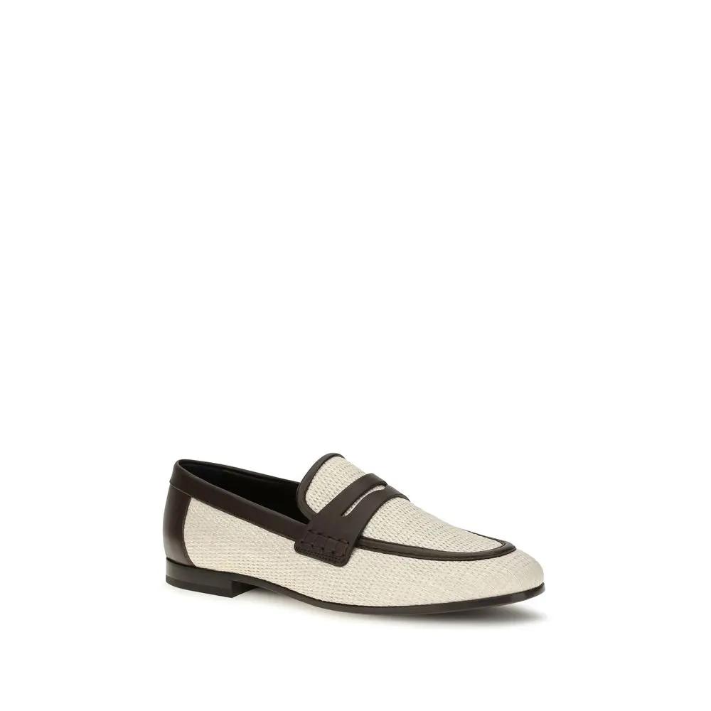 Brunello Cucinelli Brunello Cucinelli Beige Polyamide Slip-On Loafers