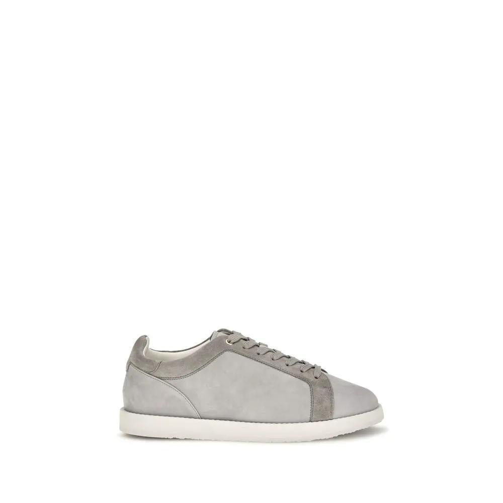 Brunello Cucinelli Brunello Cucinelli Gray Suede Leather Low Top Sneakers