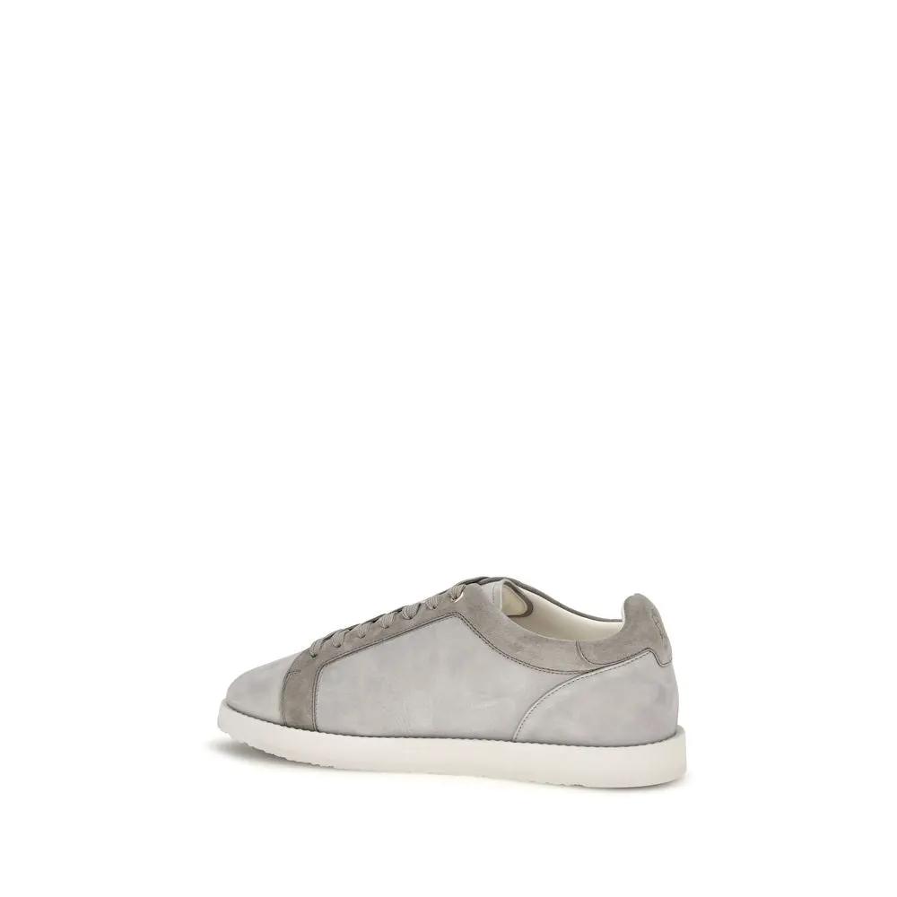 Brunello Cucinelli Brunello Cucinelli Gray Suede Leather Low Top Sneakers