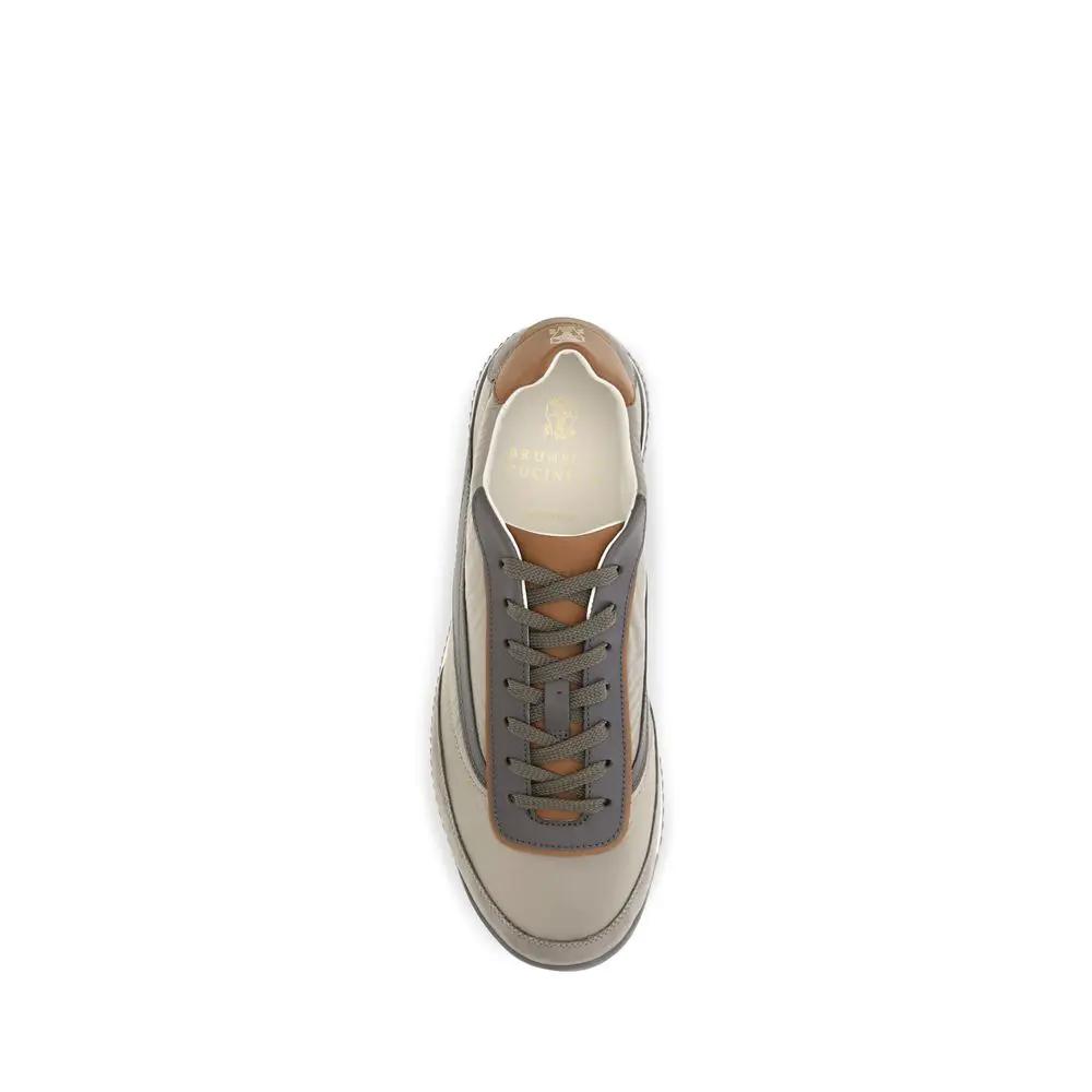 Brunello Cucinelli Brunello Cucinelli Beige Suede Leather Low Top Sneakers