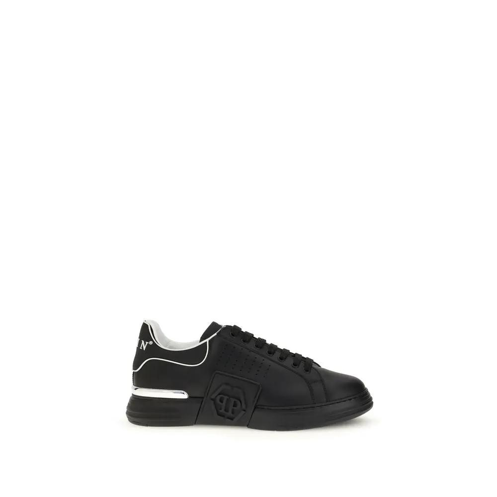Philipp Plein Philipp Plein Black Calf Leather Bos Taurus Athletic Sneakers