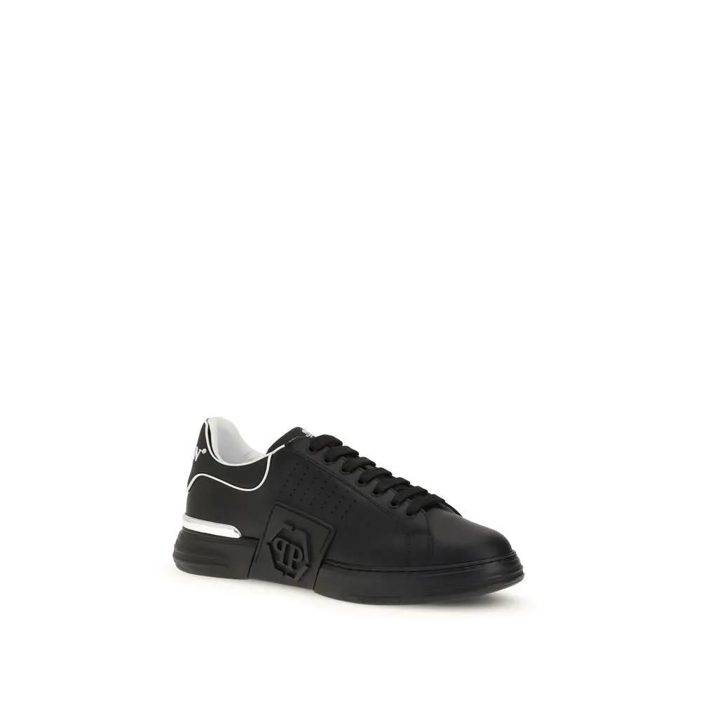 Philipp Plein Philipp Plein Black Calf Leather Bos Taurus Athletic Sneakers