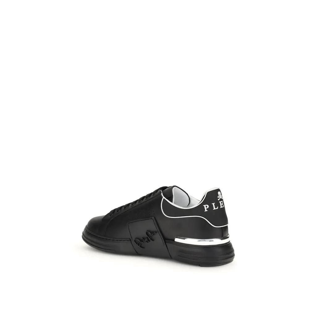 Philipp Plein Philipp Plein Black Calf Leather Bos Taurus Athletic Sneakers