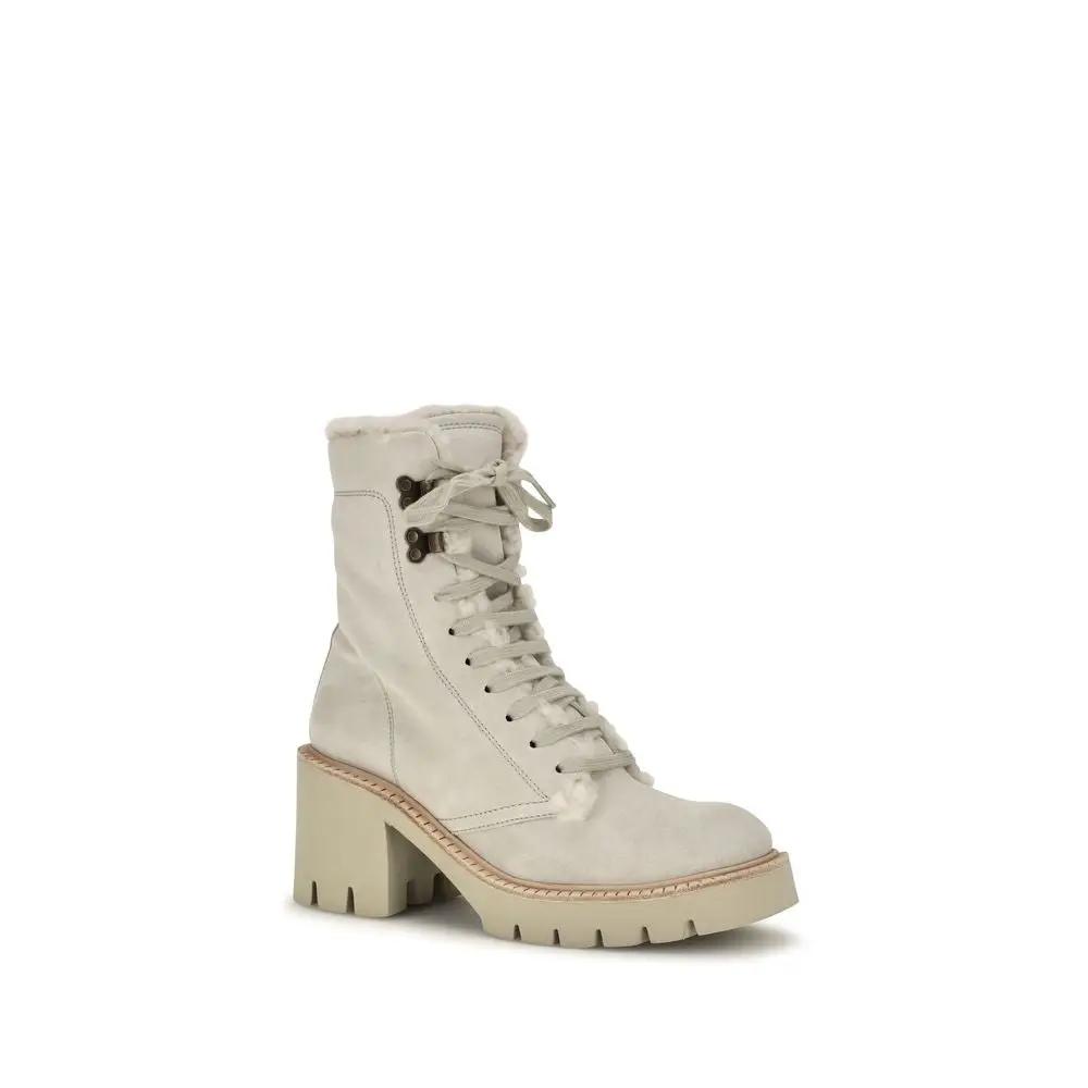 Pedro García Pedro García Beige Calf Leather Bos Taurus Lace-Up Boots