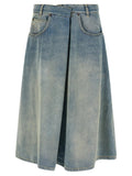 Maison Margiela Maison Margiela Blue Cotton Midi Skirt