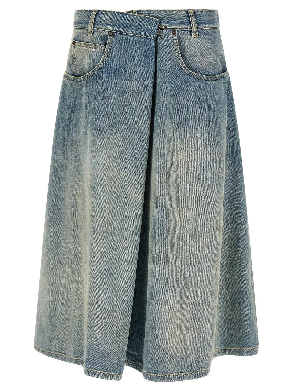 Maison Margiela Maison Margiela Blue Cotton Midi Skirt