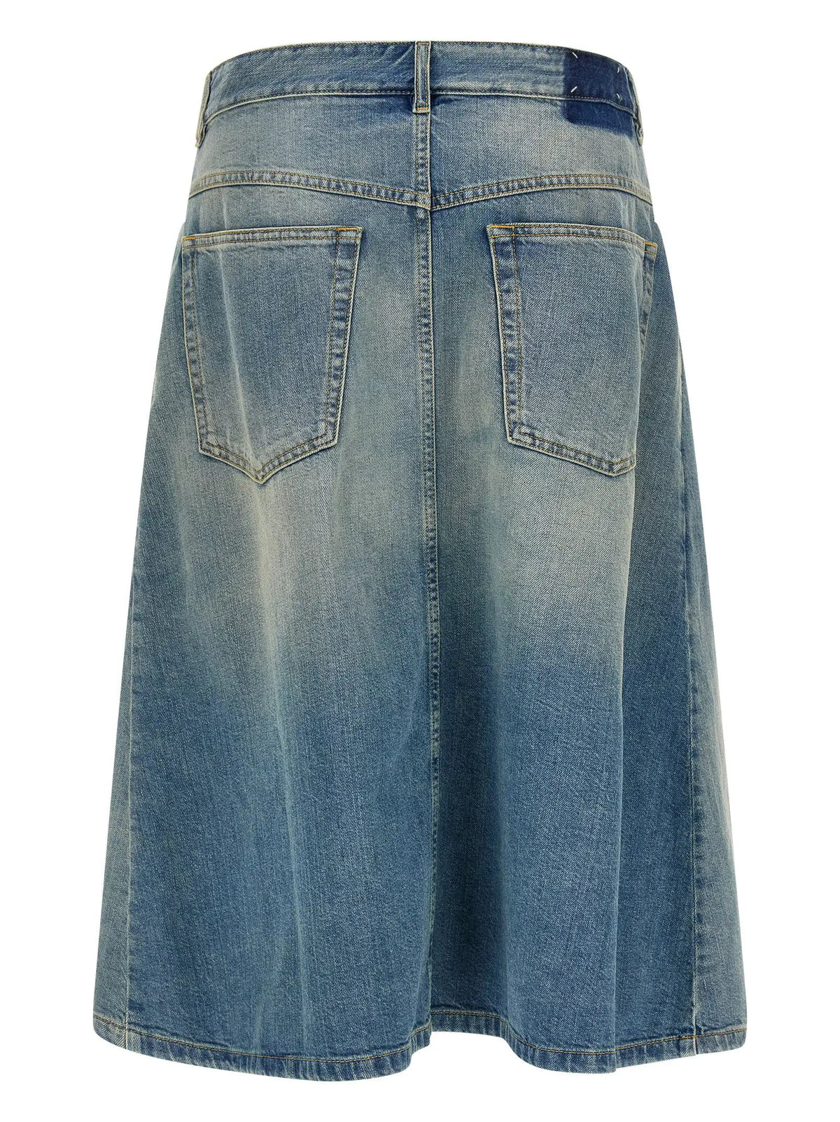 Maison Margiela Maison Margiela Blue Cotton Midi Skirt