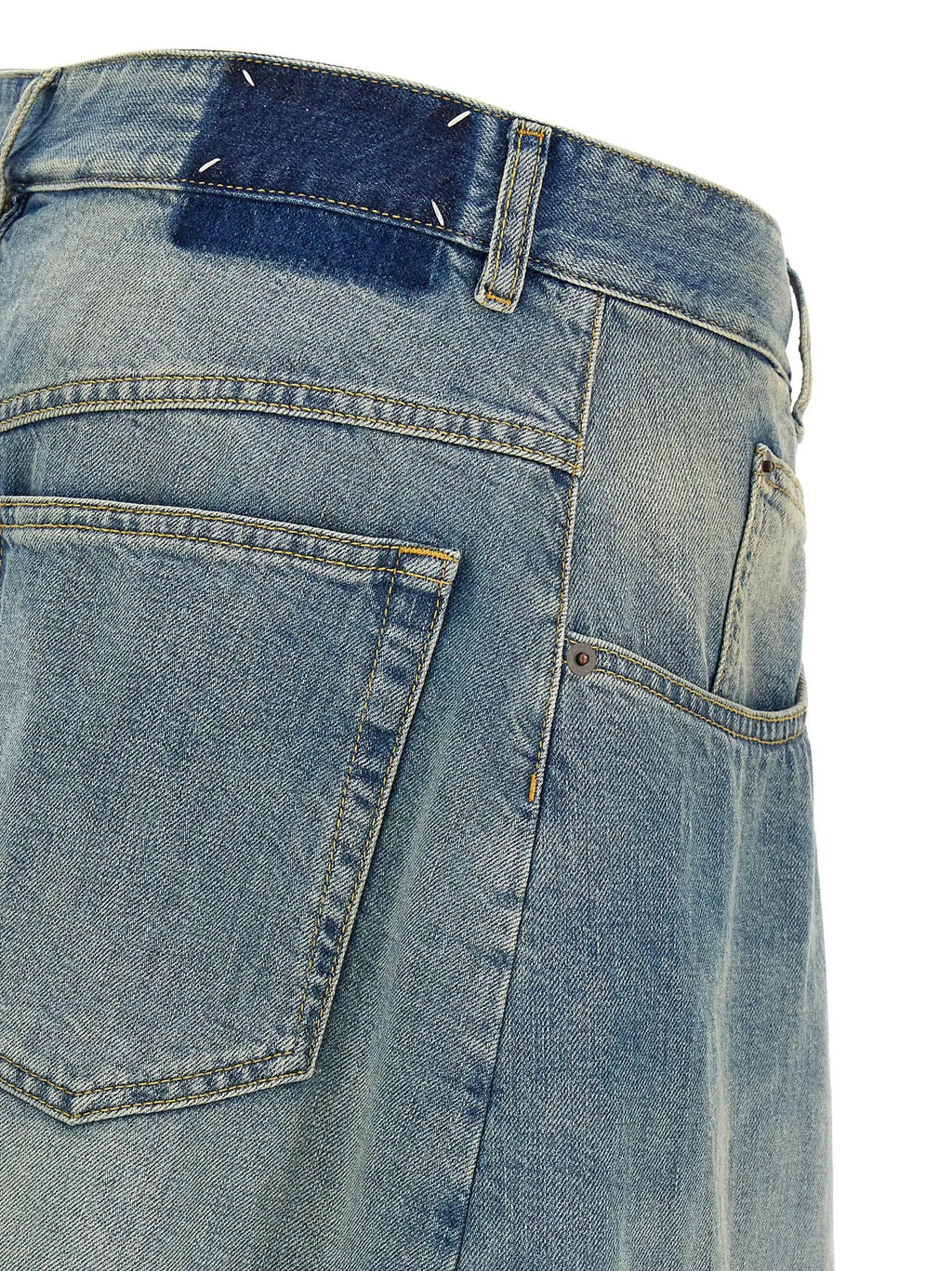 Maison Margiela Maison Margiela Blue Cotton Midi Skirt