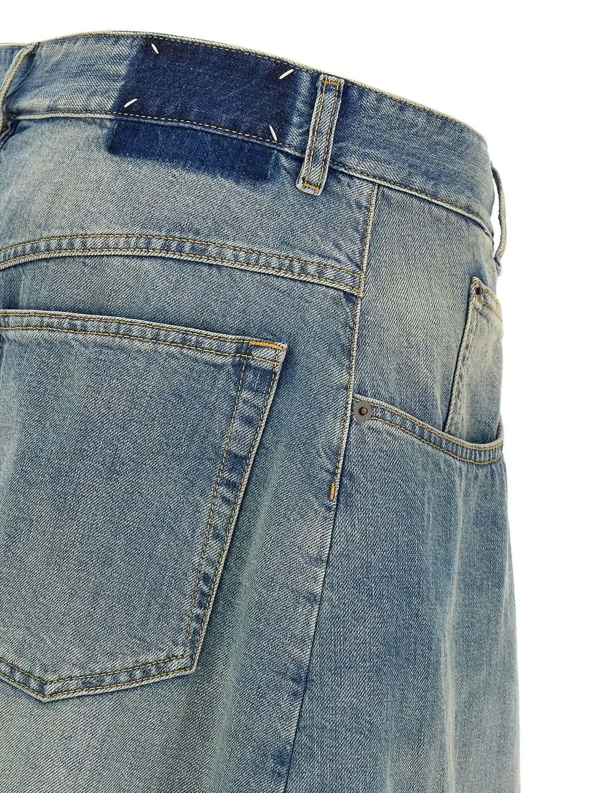 Maison Margiela Maison Margiela Blue Cotton Midi Skirt