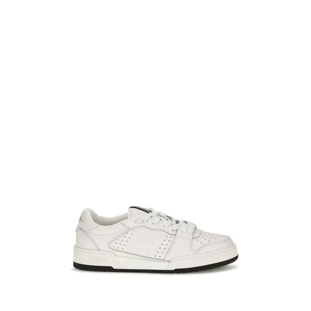 Fendi Fendi White Calf Leather Bos Taurus Athletic Sneakers
