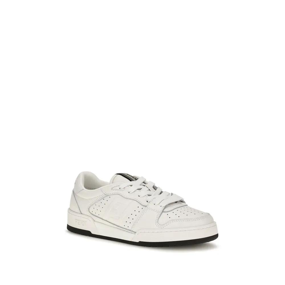 Fendi Fendi White Calf Leather Bos Taurus Athletic Sneakers