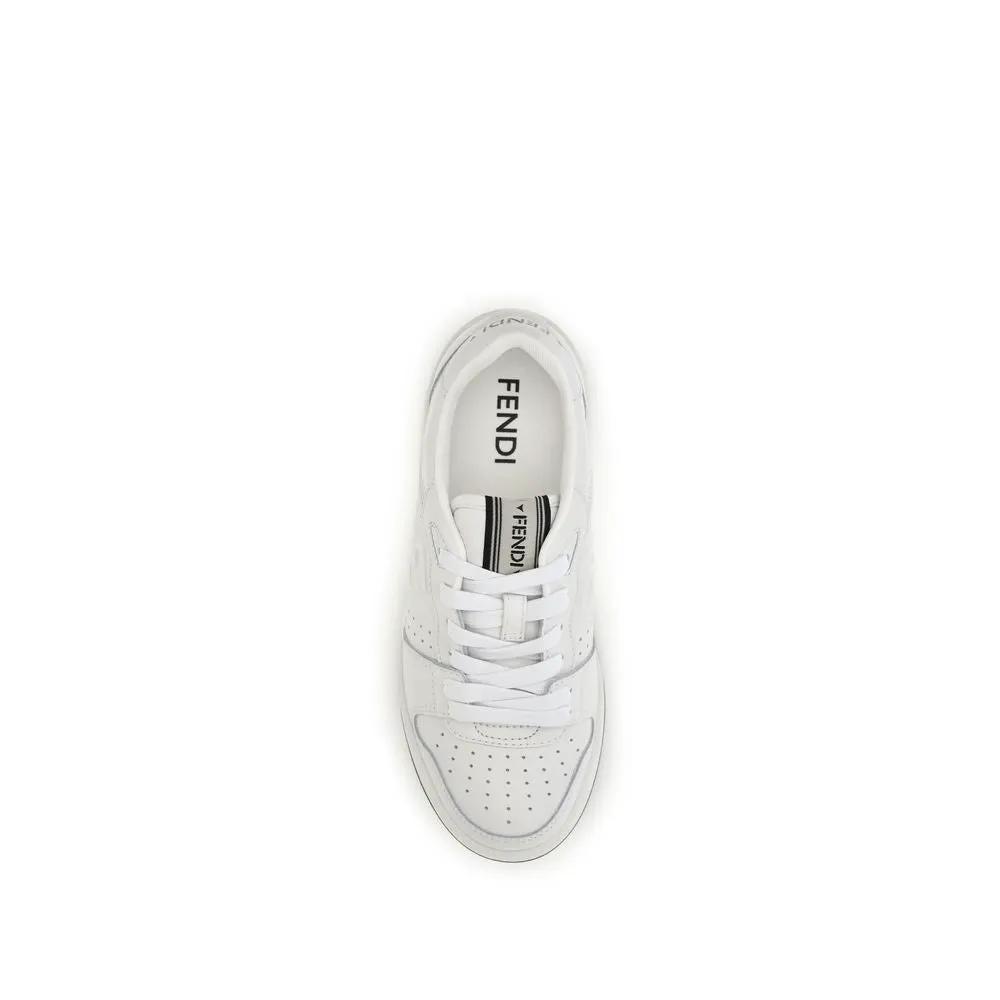 Fendi Fendi White Calf Leather Bos Taurus Athletic Sneakers