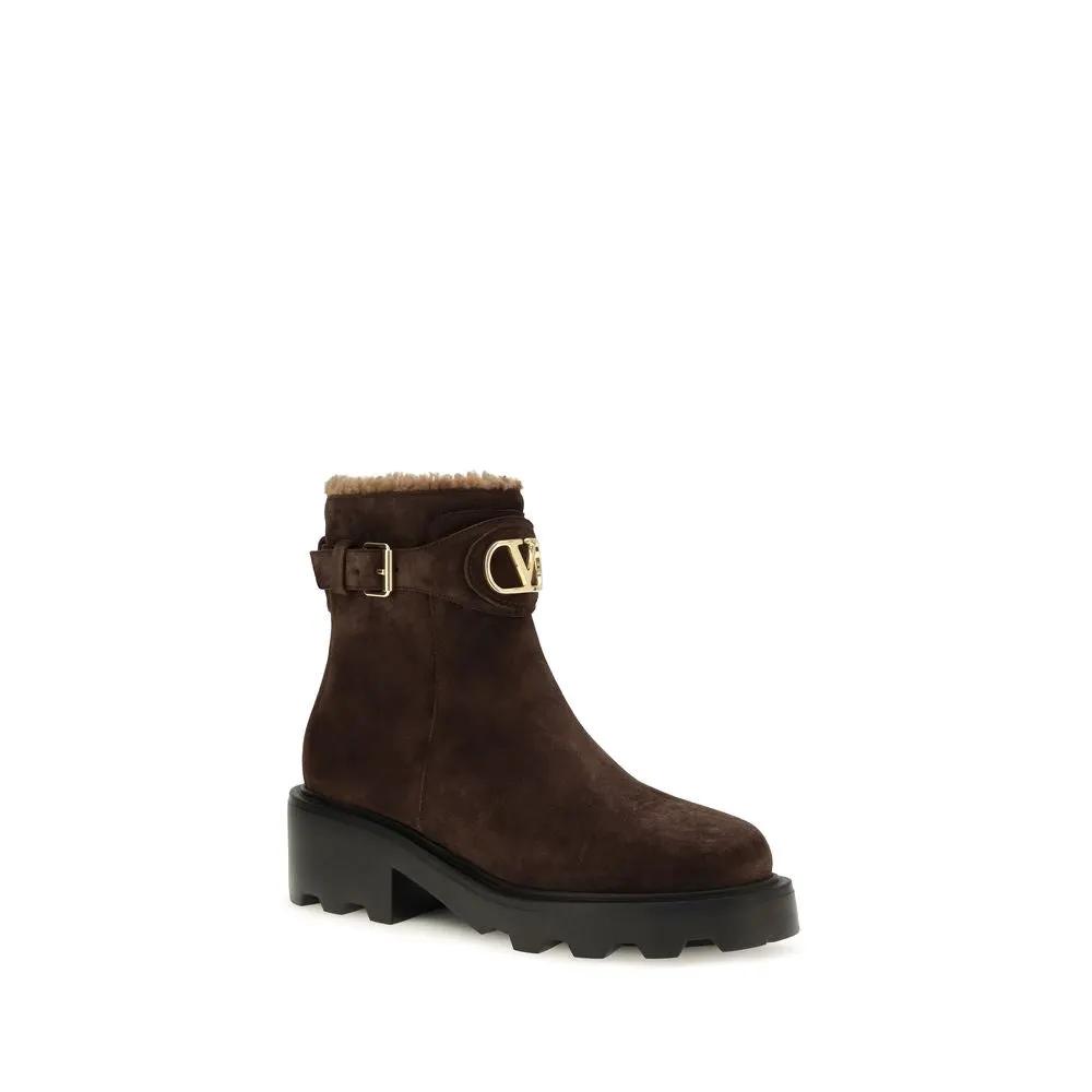 Valentino Garavani Valentino Garavani Brown Calf Leather Bos Taurus Ankle Boots