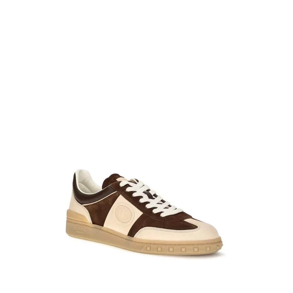 Valentino Garavani Valentino Garavani Brown Suede Leather Athletic Sneakers