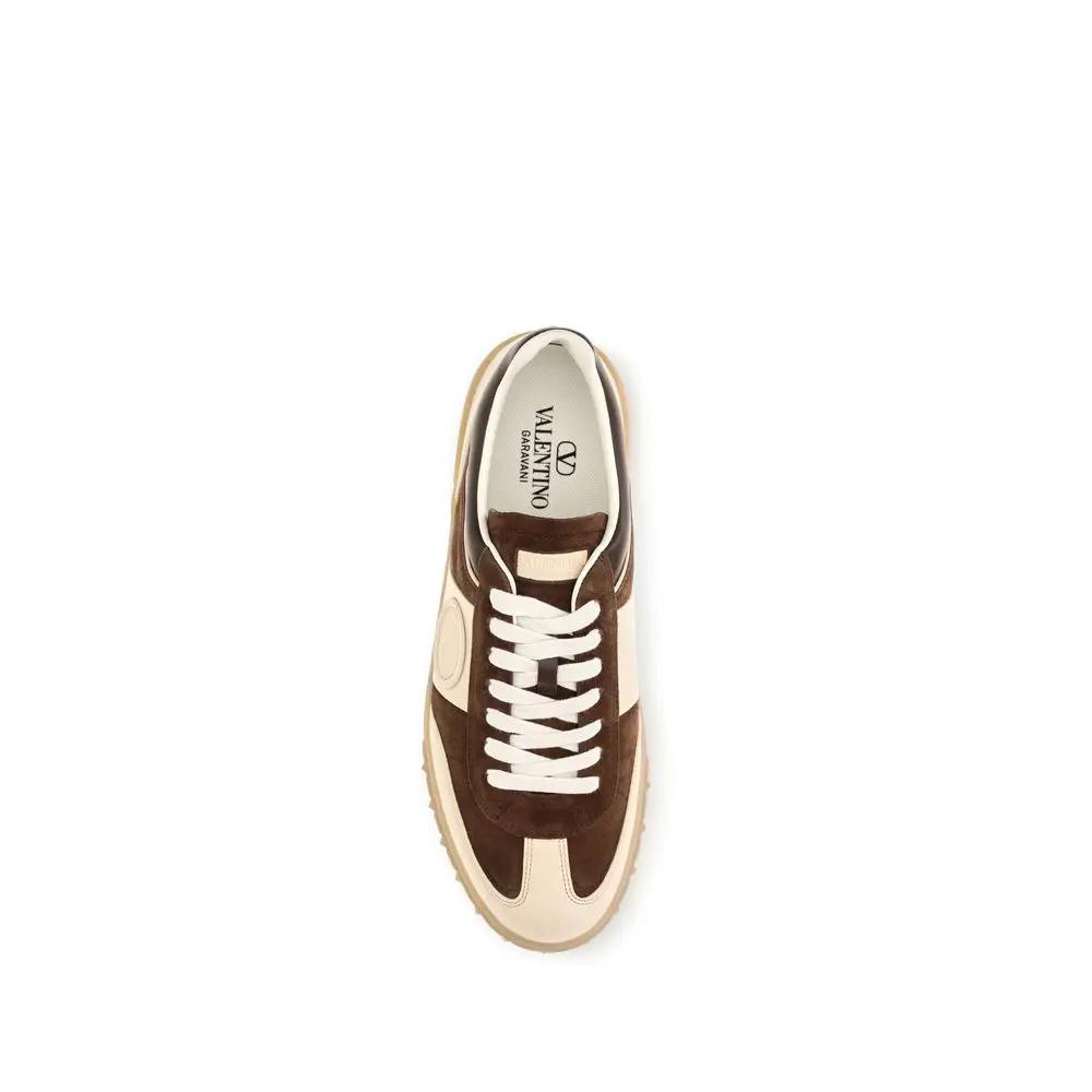 Valentino Garavani Valentino Garavani Brown Suede Leather Athletic Sneakers