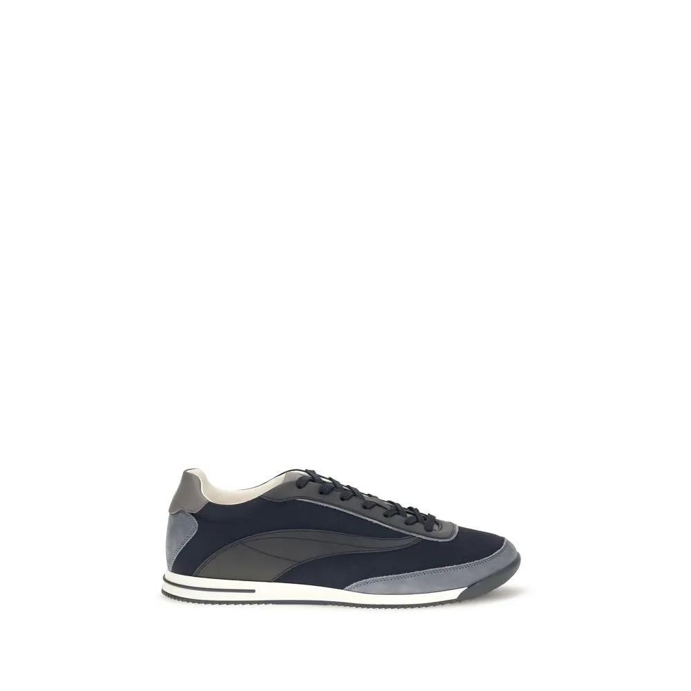 Brunello Cucinelli Brunello Cucinelli Blue Suede Leather Athletic Sneakers