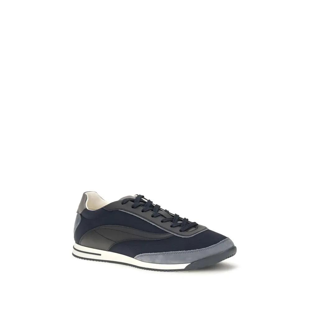 Brunello Cucinelli Brunello Cucinelli Blue Suede Leather Athletic Sneakers
