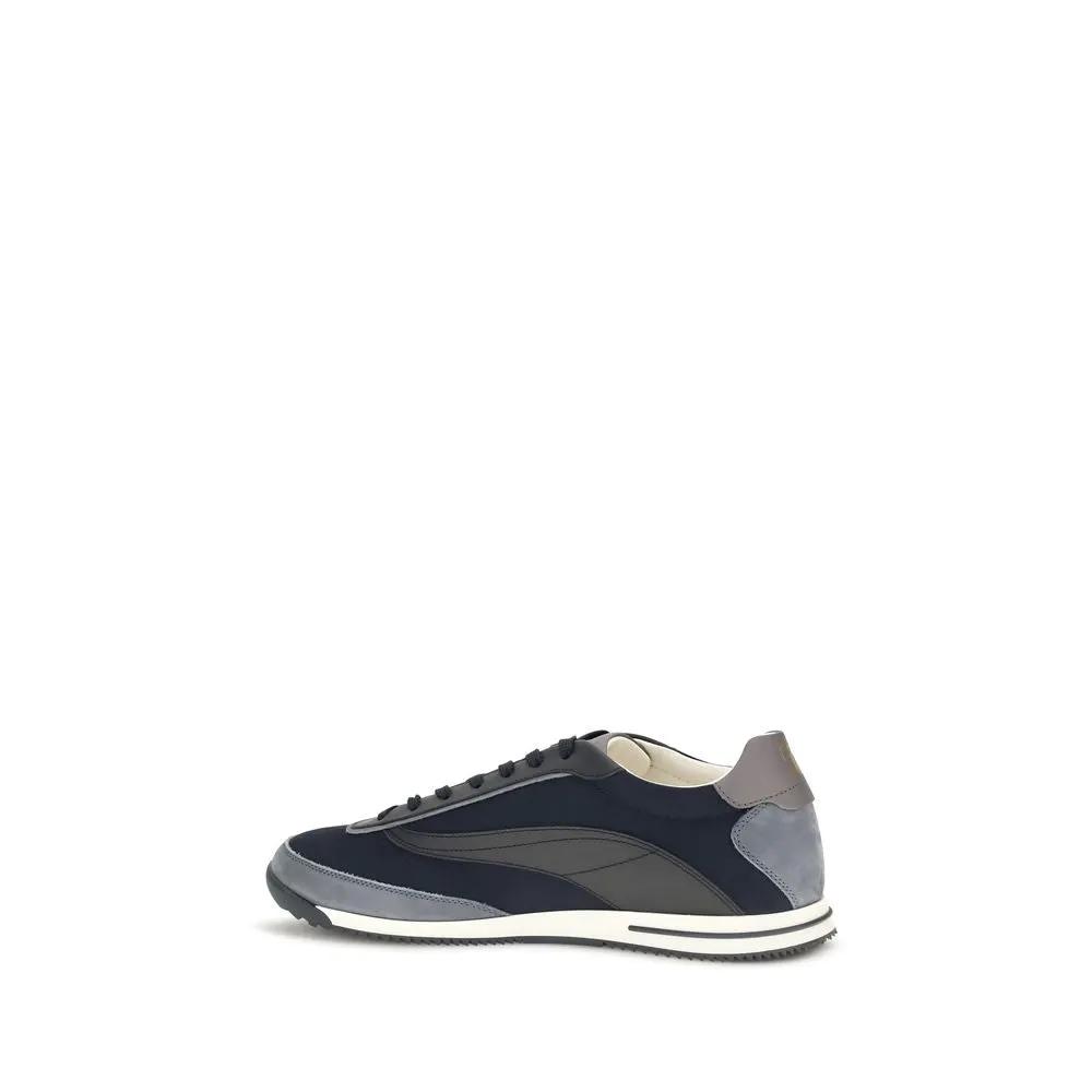 Brunello Cucinelli Brunello Cucinelli Blue Suede Leather Athletic Sneakers