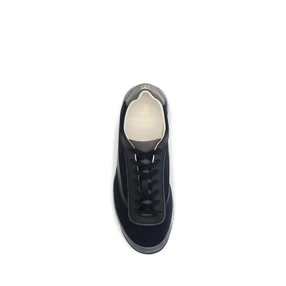 Brunello Cucinelli Brunello Cucinelli Blue Suede Leather Athletic Sneakers