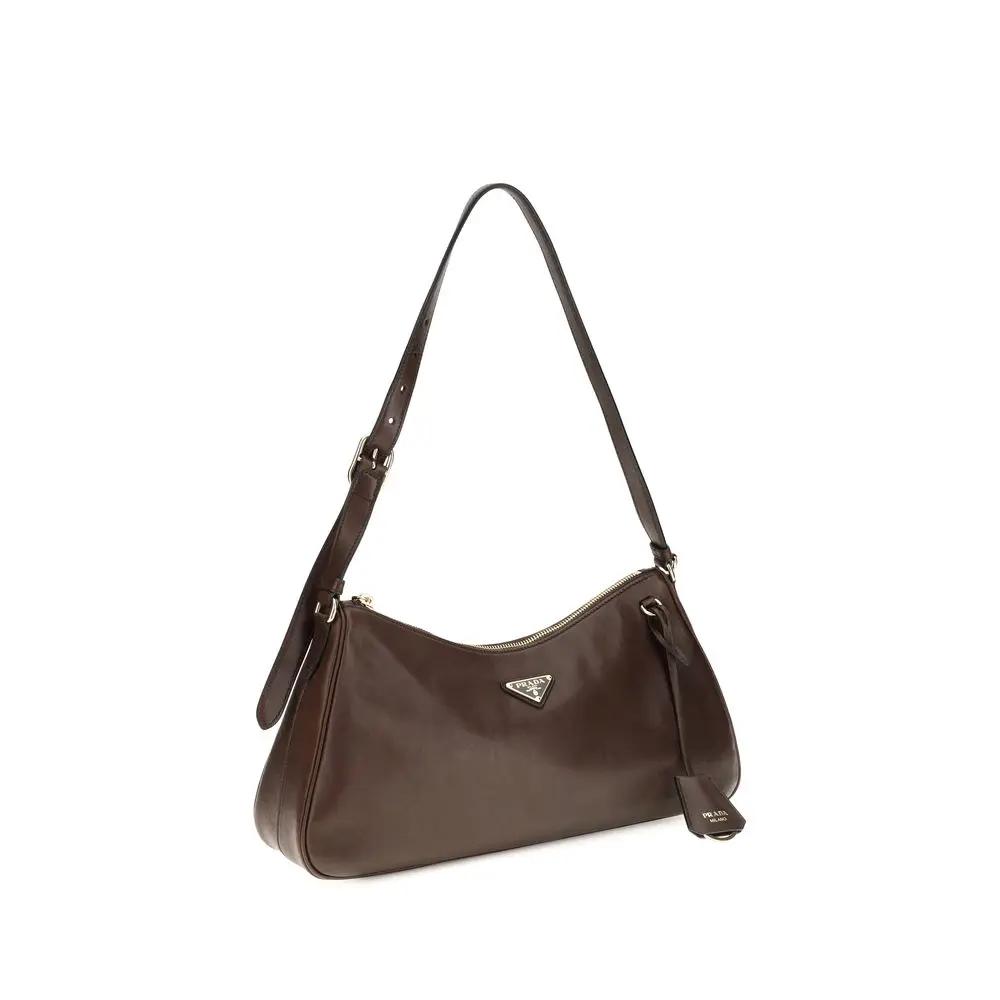 Prada Prada Brown Calf Leather Bos Taurus Shoulder Bag