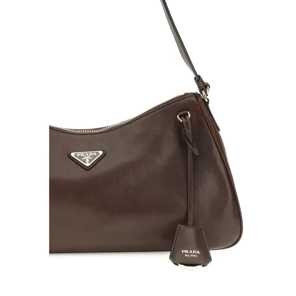 Prada Prada Brown Calf Leather Bos Taurus Shoulder Bag