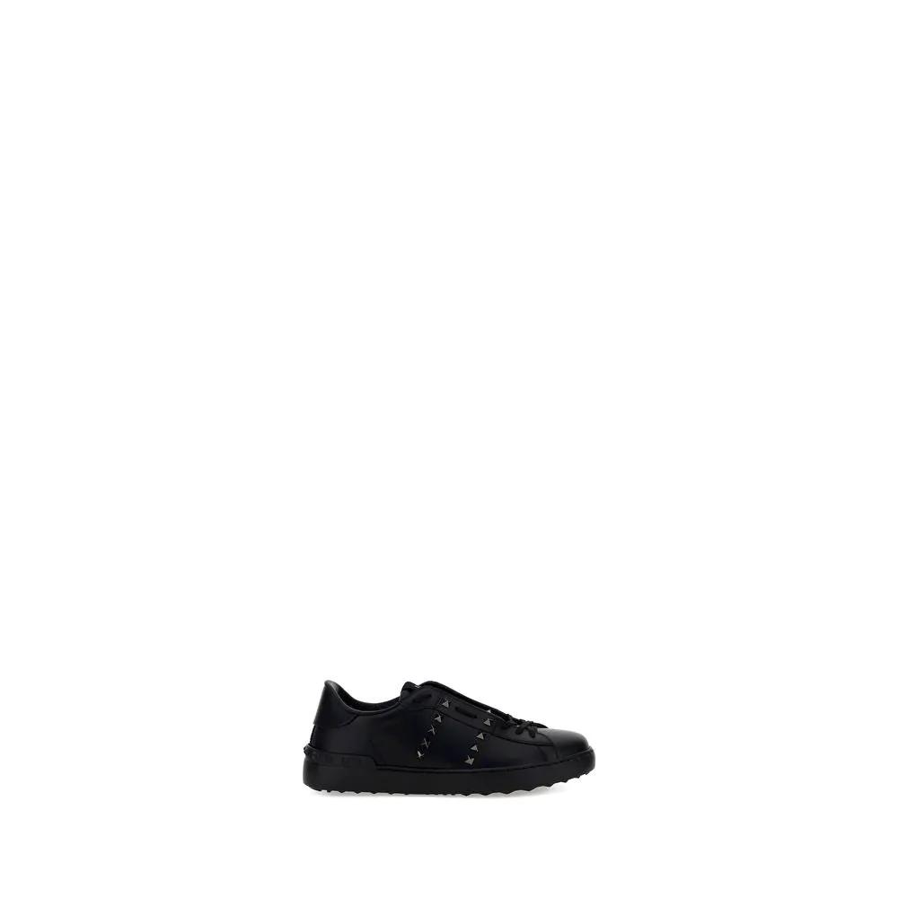 Valentino Garavani Valentino Garavani Black Calf Leather Bos Taurus Athletic Sneakers