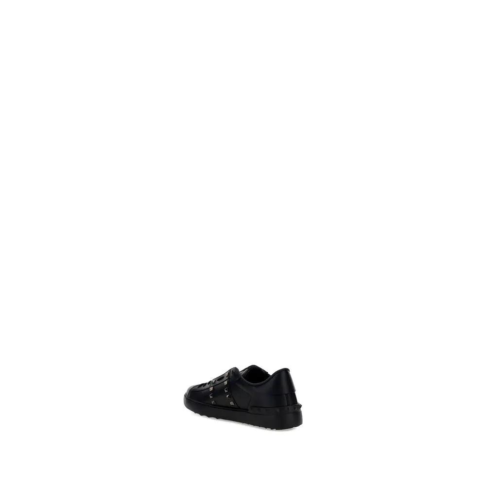 Valentino Garavani Valentino Garavani Black Calf Leather Bos Taurus Athletic Sneakers