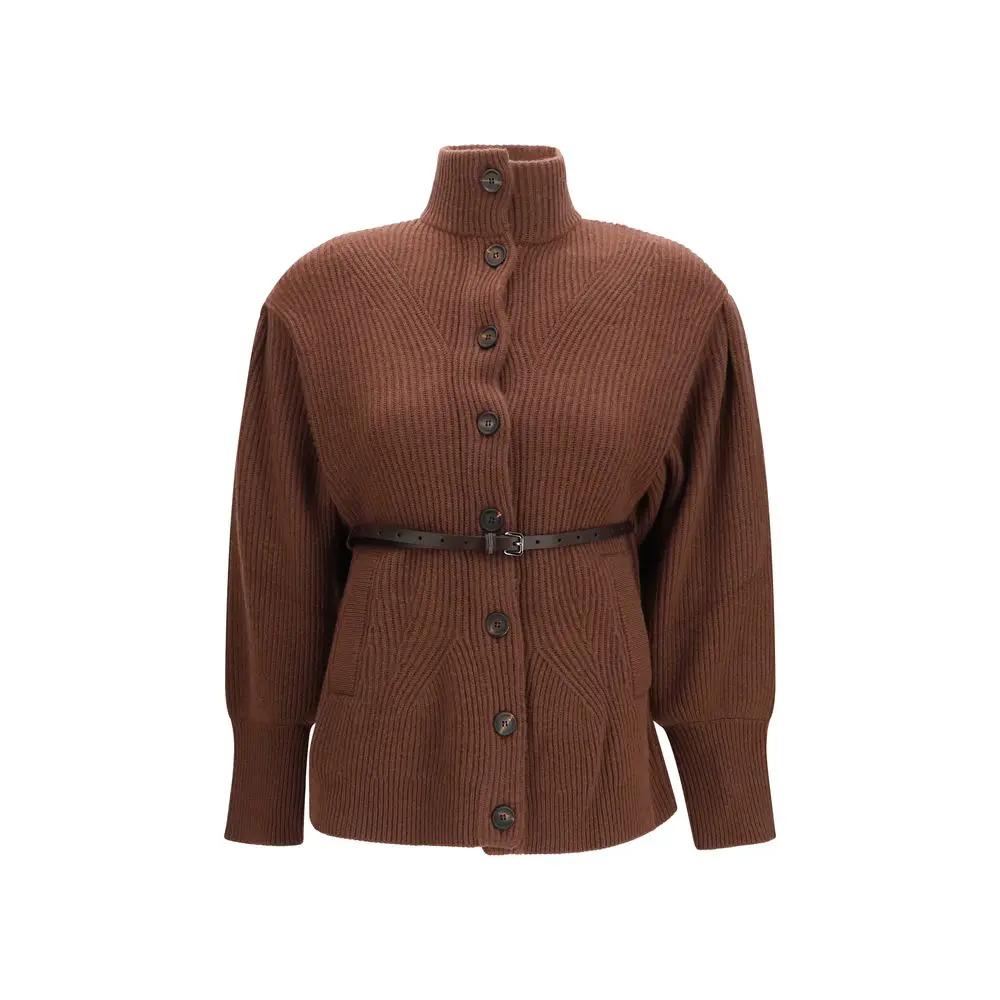 Brunello Cucinelli Brunello Cucinelli Brown Wool Oves Aries Cardigan
