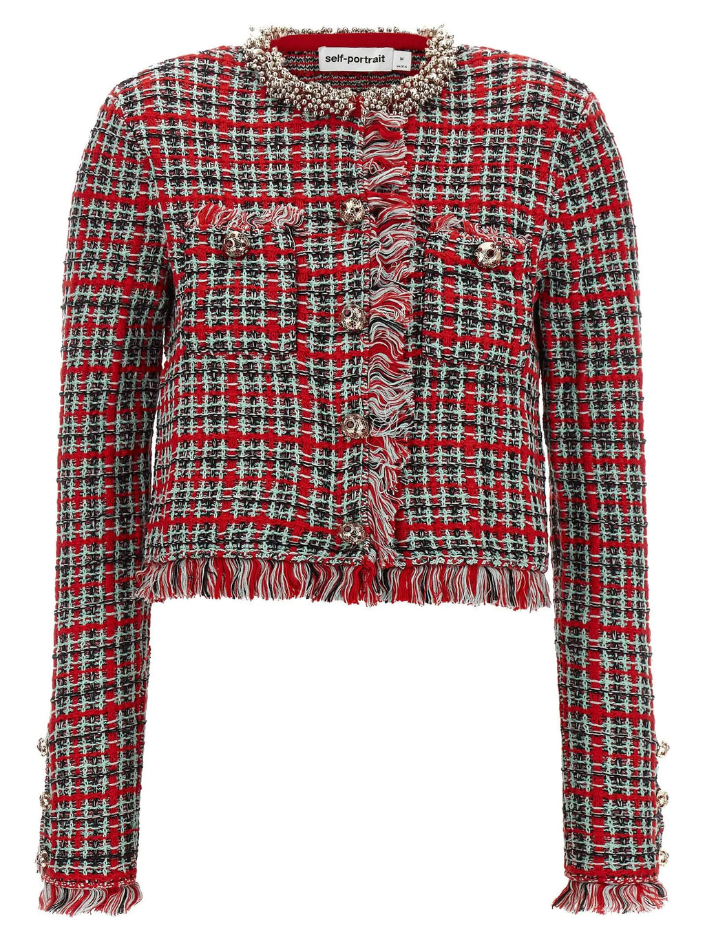 Self-Portrait Multicolor Cotton Full-Length Jacket