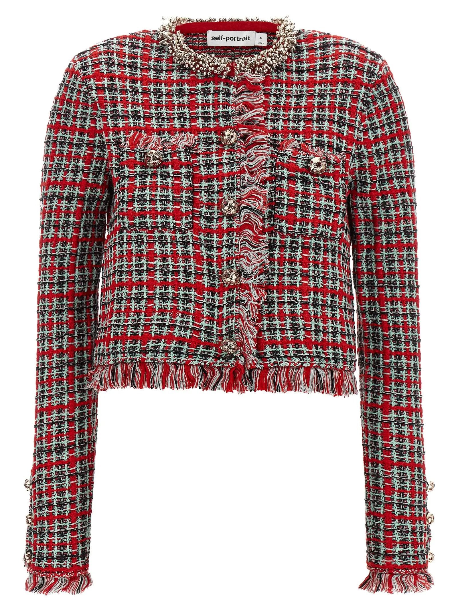 Self-Portrait Multicolor Cotton Full-Length Jacket