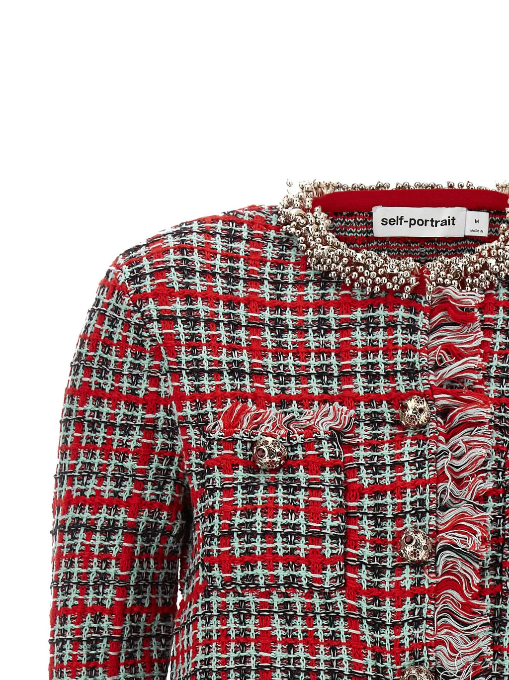 Self-Portrait Multicolor Cotton Full-Length Jacket