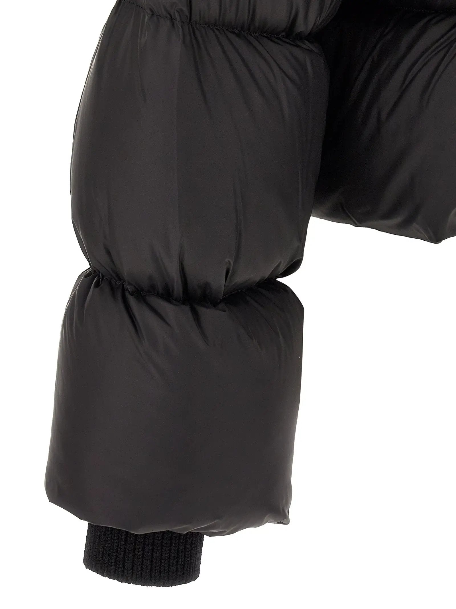 Rick Owens Black Nylon Full-Length Jacket