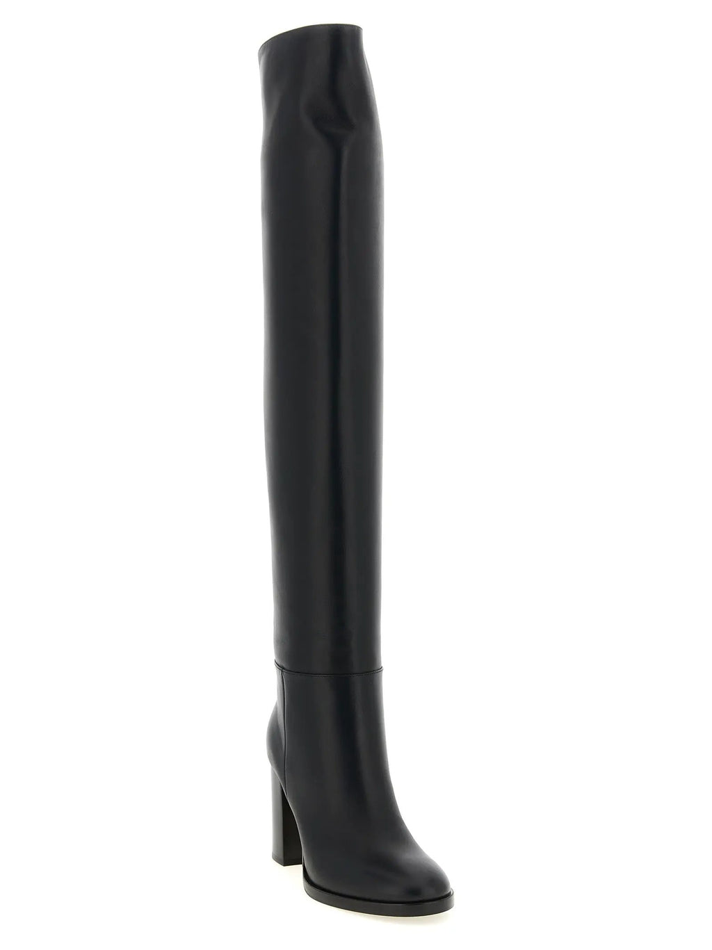 Gianvito Rossi Black Calfskin Over The Knee