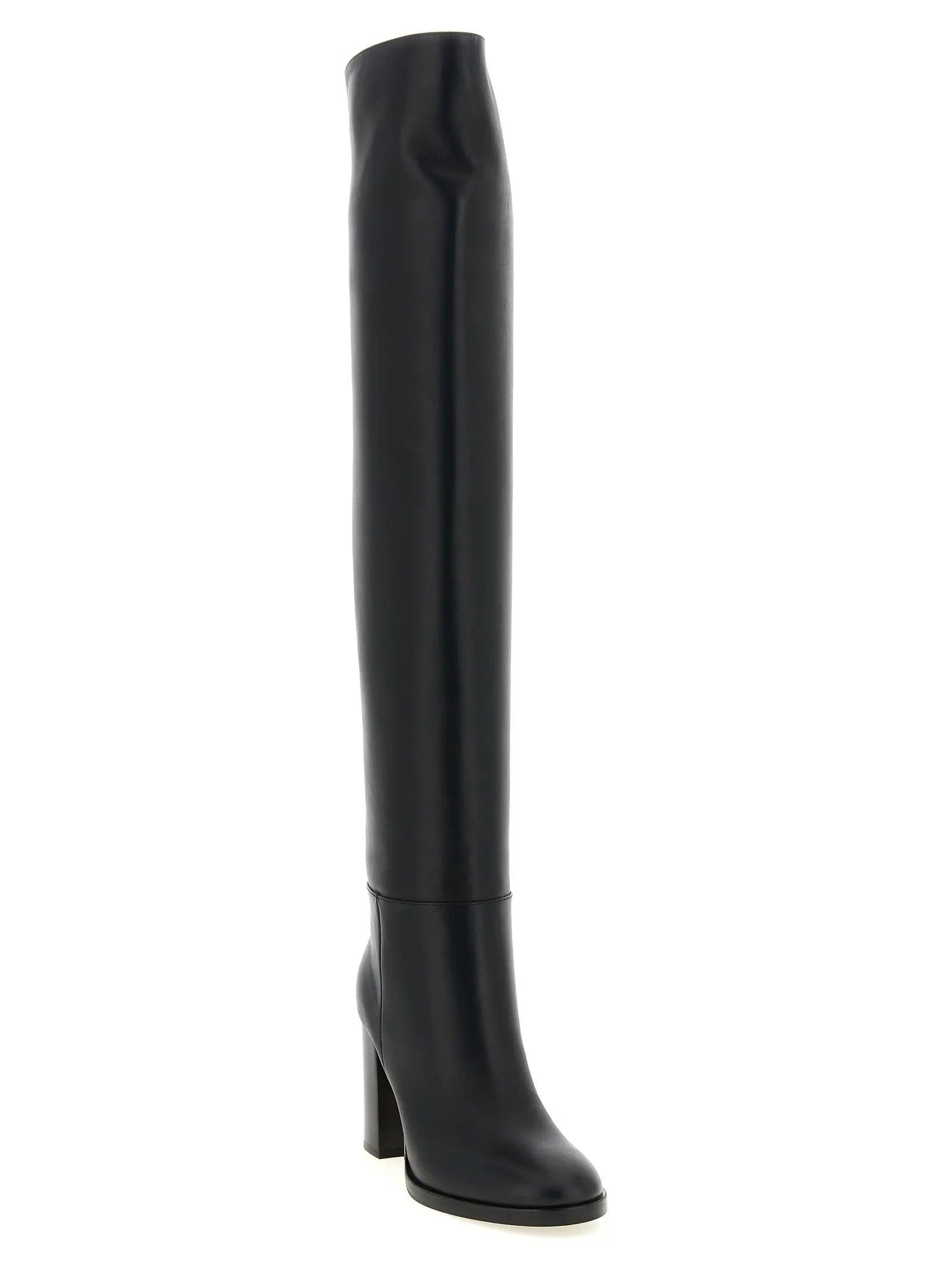 Gianvito Rossi Black Calfskin Over The Knee