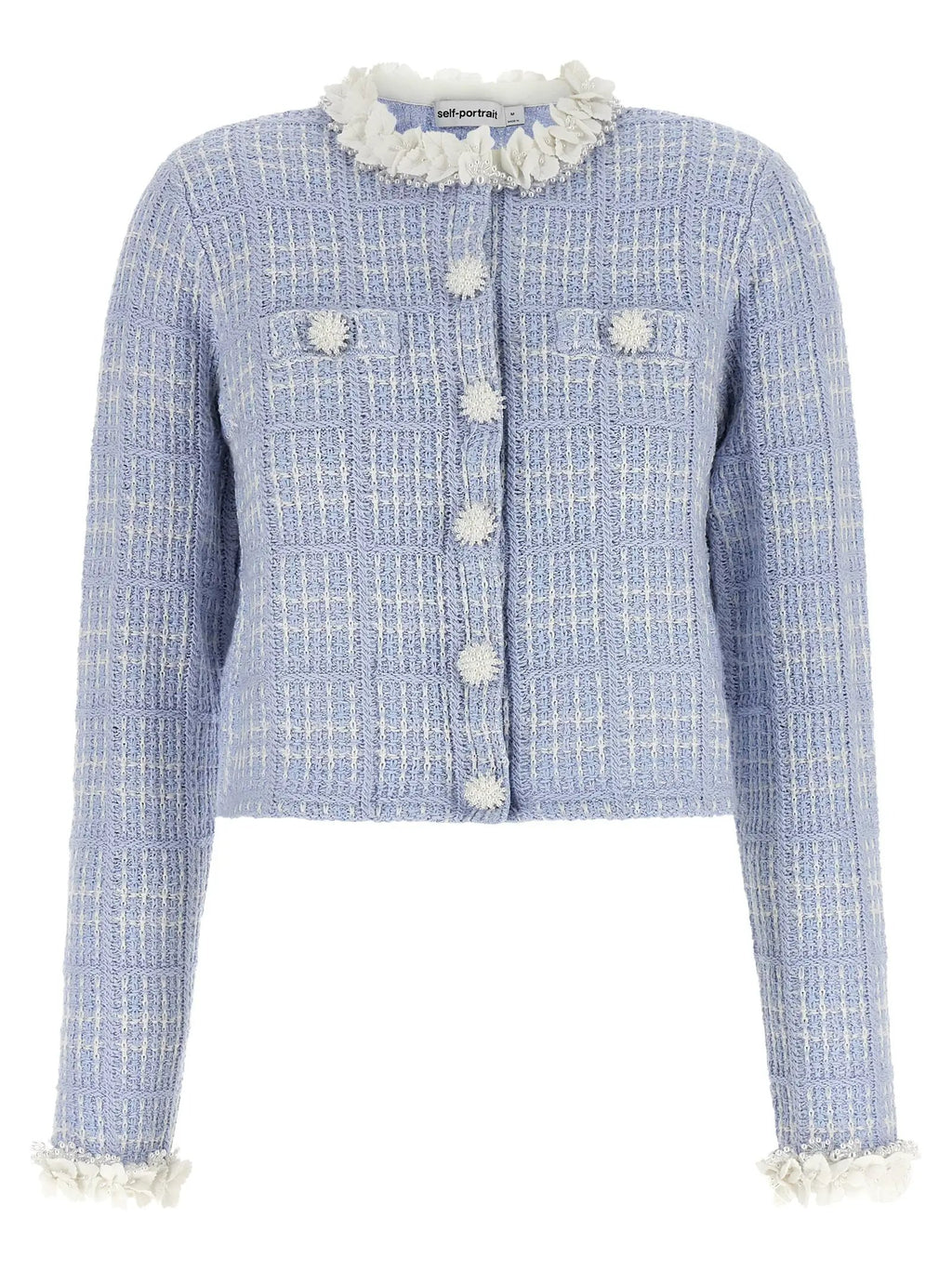Self-Portrait Blue Cotton Full-Length Jacket