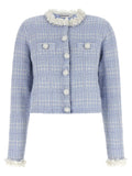 Self-Portrait Blue Cotton Full-Length Jacket