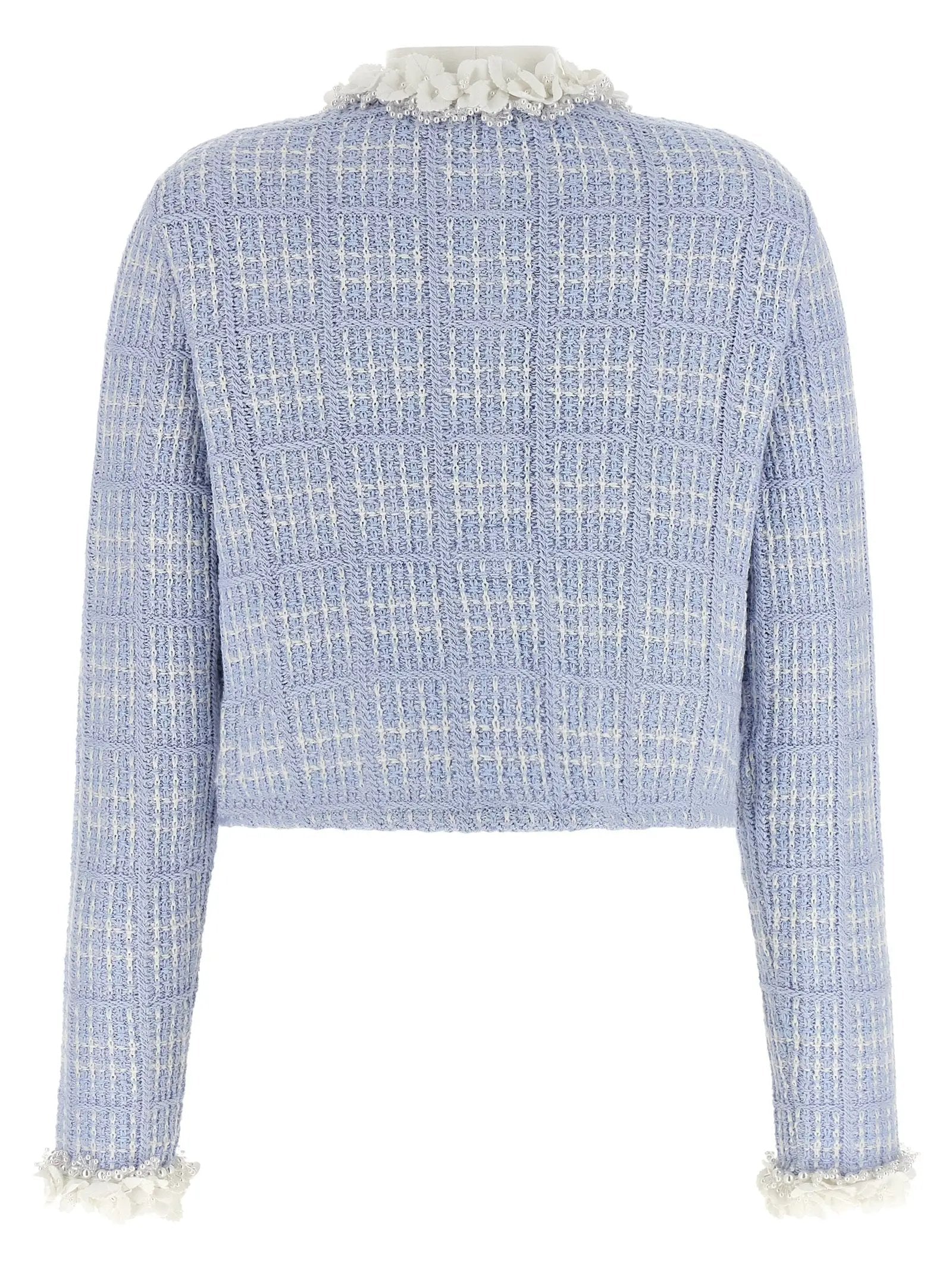Self-Portrait Blue Cotton Full-Length Jacket