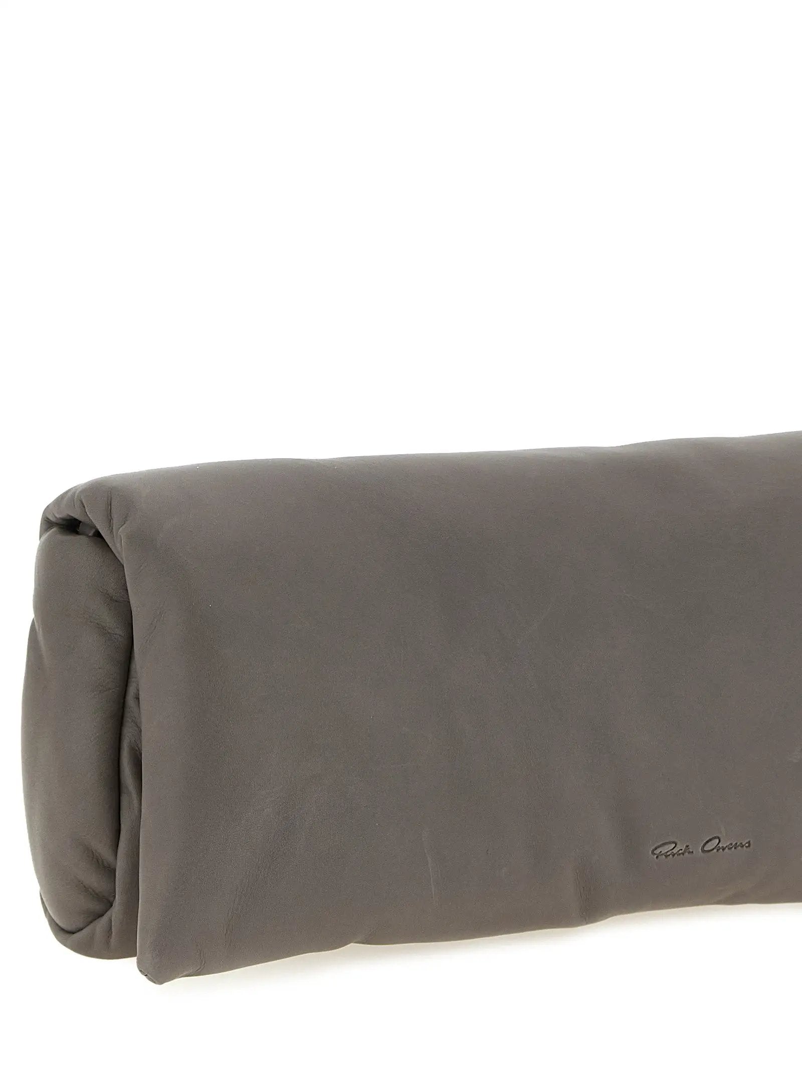 Rick Owens Gray Calfskin Clutch Bag