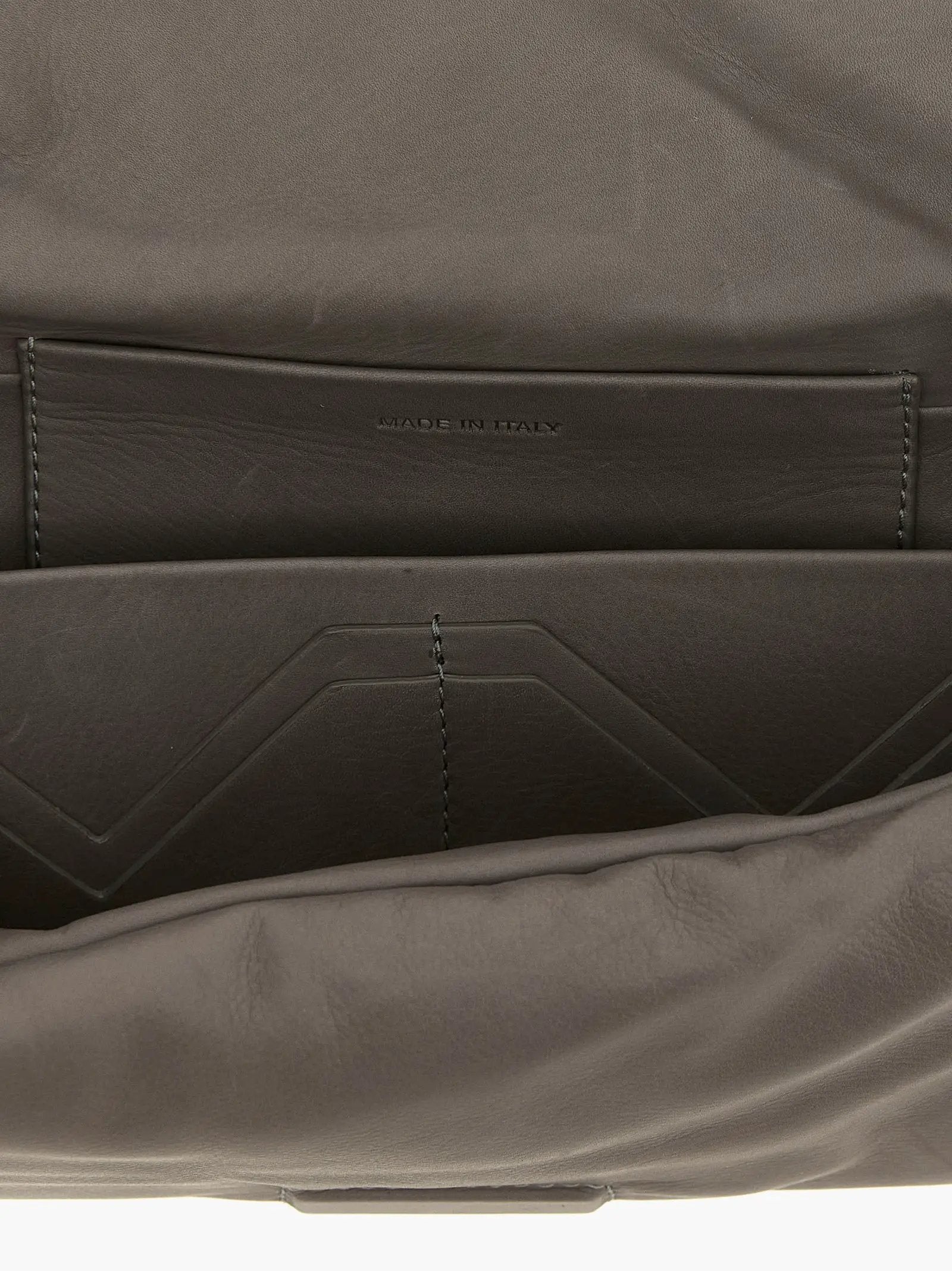 Rick Owens Gray Calfskin Clutch Bag