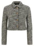 Versace Bicolor Virgin Wool Full-Length Jacket