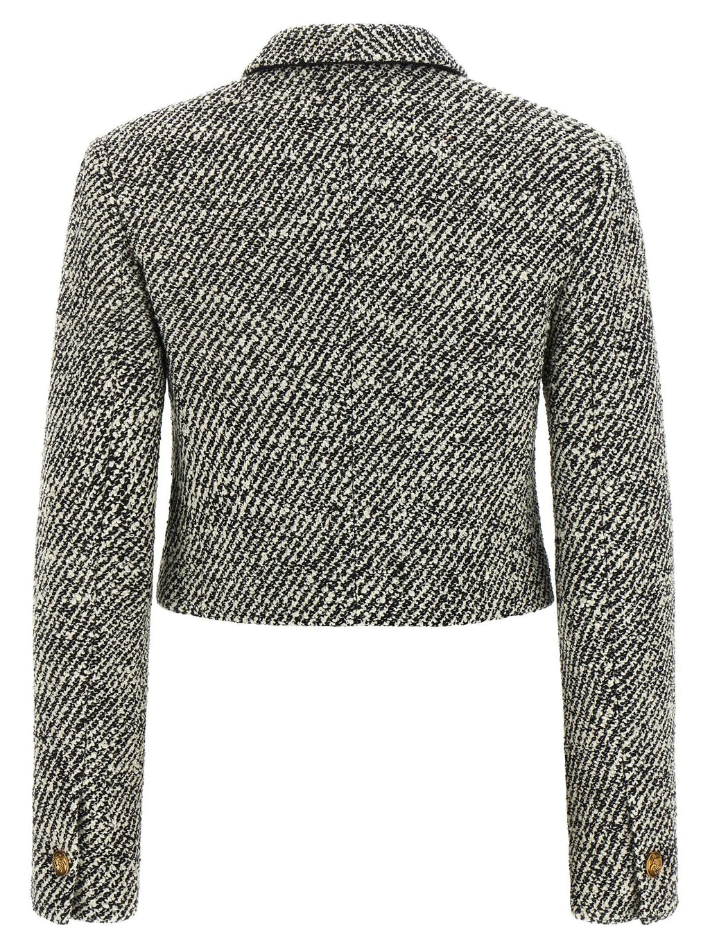 Versace Bicolor Virgin Wool Full-Length Jacket